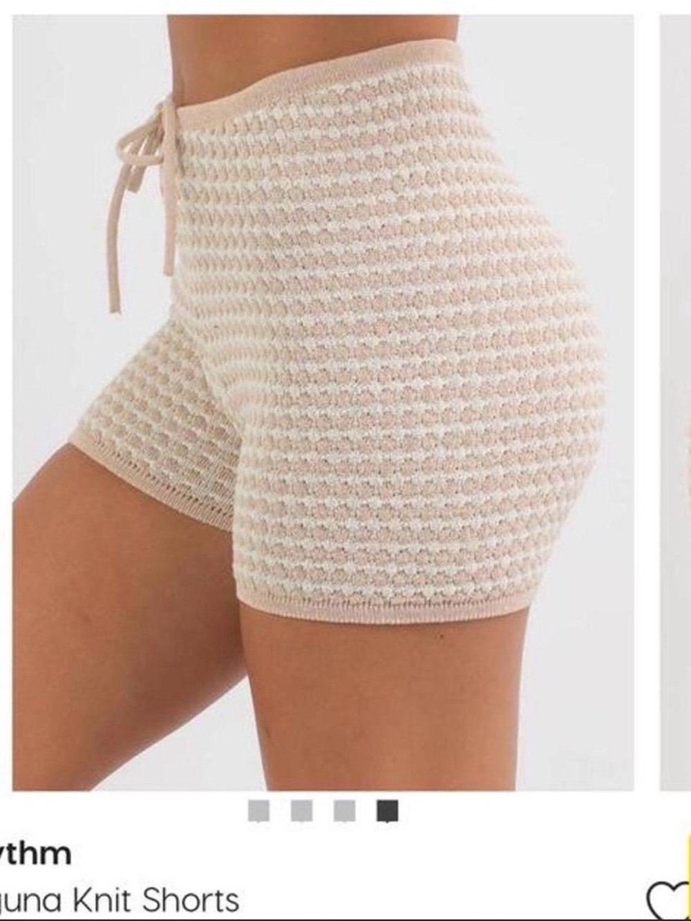 PacSun Cream Textured High Waist Knit Shorts